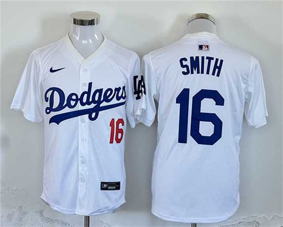 Men%27s Los Angeles Dodgers #16 Will Smith White Home Limited Stitched Jersey
