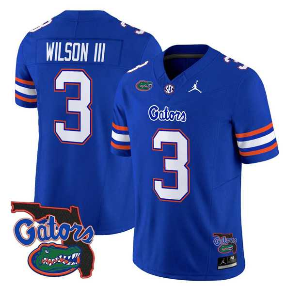 Men%27s Florida Gators #3 Eugene wilson lll Royal 2024 F.U.S.E. Florida Patch Vapor Limited Stitched Football Jersey Dzhi