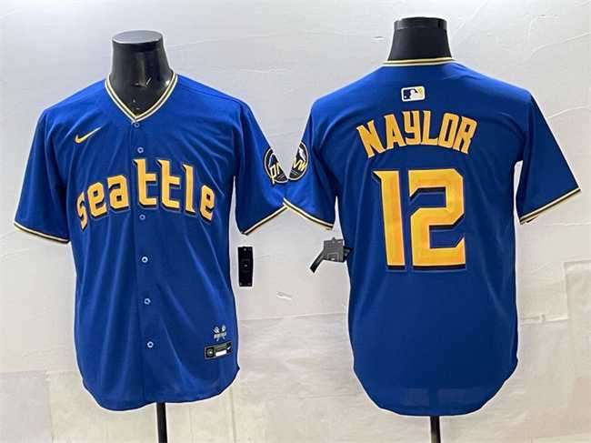 Men%27s Seattle Mariners #12 Josh Naylor Royal 2025 Limited Stitched jersey