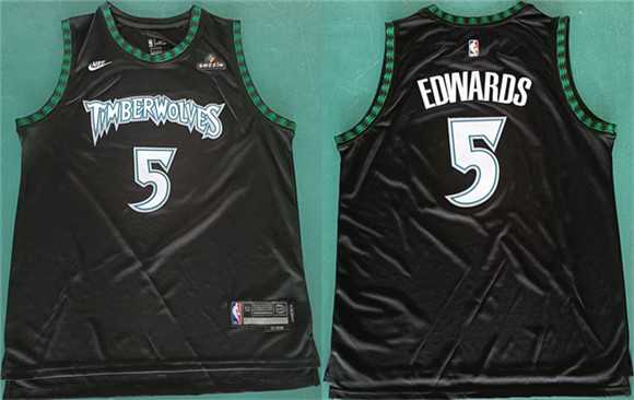 Men%27s Minnesota Timberwolves #5 Anthony Edwards Anthony Edwards Black 2025 Classic Edition Stitched Jersey