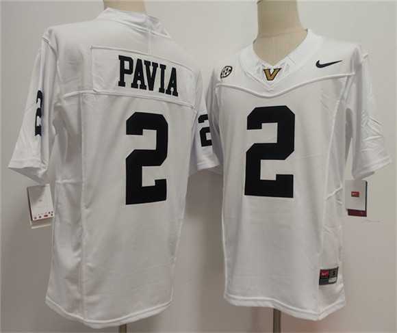 Men%27s Vanderbilt Commodores #2 Diego Pavia White 2024 F.U.S.E. Vapor Limited Stitched Football Jersey
