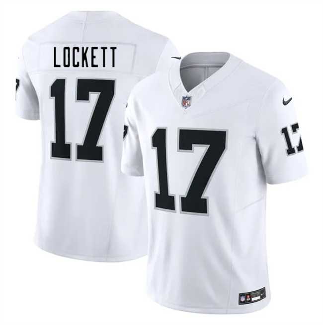 Men%27s Las Vegas Raiders #17 Tyler Lockett White 2025 F.U.S.E. Vapor Untouchable Limited Stitched Jersey Dzhi