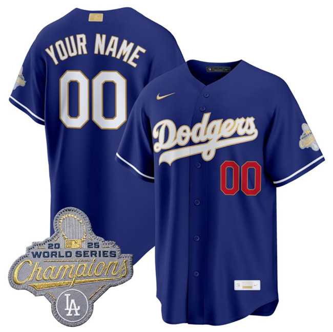 Men%27s Los Angeles Dodgers ACTIVE PLAYER Custom Royal 2026 Alternate Gold Collection Stadium Stitched Baseball Jersey