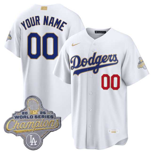 Men%27s Los Angeles Dodgers ACTIVE PLAYER Custom White 2026 Gold Collection Stadium Stitched Baseball Jersey