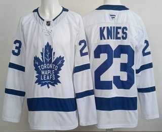 Men%27s Toronto Maple Leafs #23 Matthew Knies White Authentitc Jersey