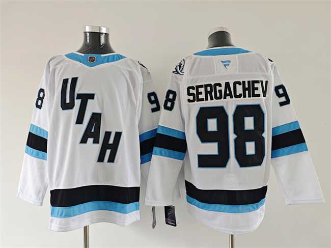Men%27s Utah Mammoth #98 Mikhail Sergachev White 2025 Stitched Jersey