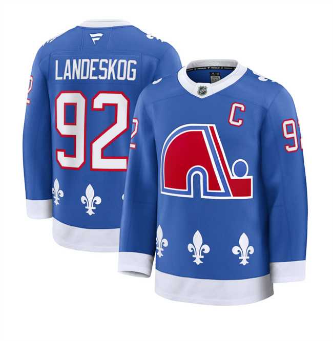 Men%27s Colorado Avalanche #92 Gabriel Landeskog Blue 2025 With C Patch Alternate Stitched Jersey Dzhi