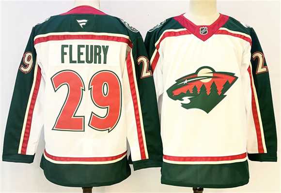Men%27s Minnesota Wild #29 Marc-Andre Fleury White 2025 25th Anniversary Stitched Jersey