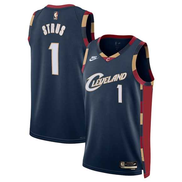 Men%27s Cleveland Cavaliers #1 Max Strus Navy 2025 Classic Edition Stitched Jersey Dzhi