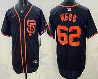 Men's San Francisco Giants #62 Logan Webb Black Limited Jersey Dzhi-0