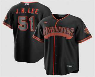 Men's San Francisco Giants #51 Jung Hoo Lee Black 2026 Alternate Stadium Stitched Jersey Dzhi-0
