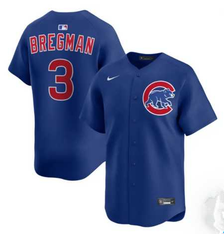 Men%27s Chicago Cubs #3 Alex Bregman Royal Limited Stitched Jersey Dzhi