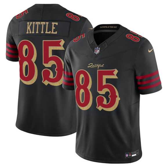 Men%27s San Francisco 49ers #85 George kittle Black 2025 F.U.S.E. %27Rivalries%27 Vapor Limited Stitched Jersey Dzhi