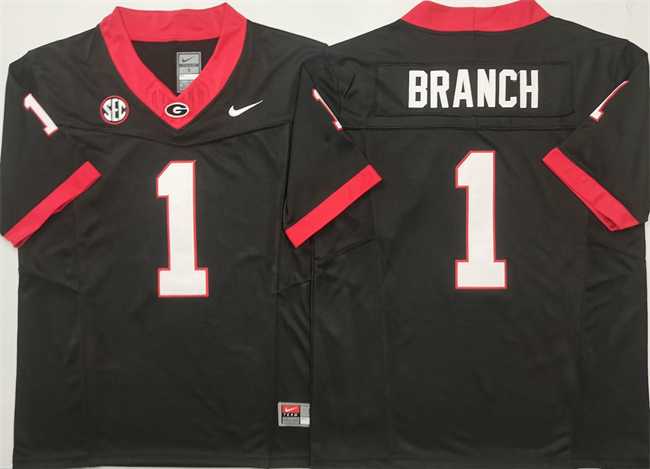 Georgia Bulldogs #1 Zachariah Branch Black F.U.S.E. Stitched Jersey