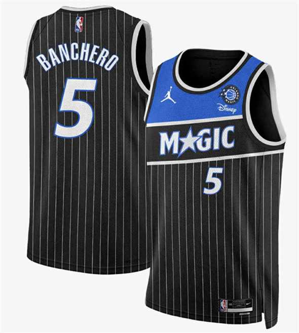 Men%27s Orlando Magic #5 Paolo Banchero Black 2025 New Generation of Magic Stitched Jersey Dzhi