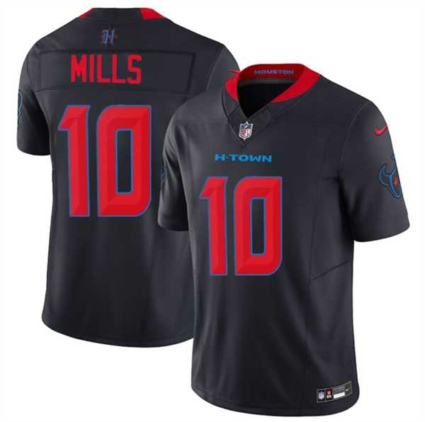 Men & Women & Youth Houston Texans #10 Davis Mills Navy 2nd Alternate 2025 F.U.S.E. Vapor Limited Stitched Jersey