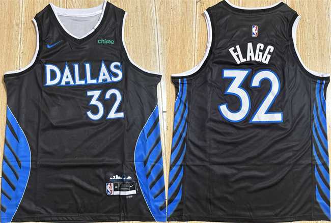 Men%27s Dallas Mavericks #32 Cooper Flagg Black 2025-26 City Edition Stitched Jersey