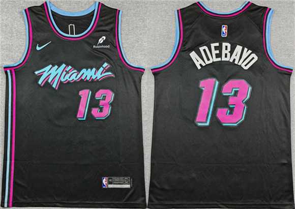 Men%27s Miami Heat #13 Bam Adebayo Black 2025-26 City Edition Stitched Jersey