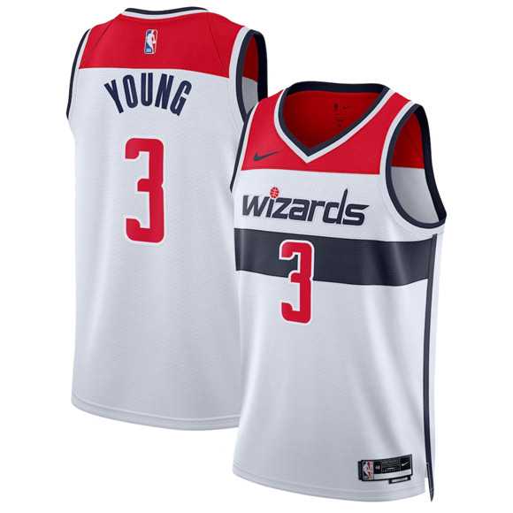 Men%27s Washington Wizards #3 Trae Young White Association Edition Stitched Jersey Dzhi