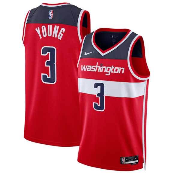 Men%27s Washington Wizards #3 Trae Young Red Icon Edition Stitched Jersey Dzhi