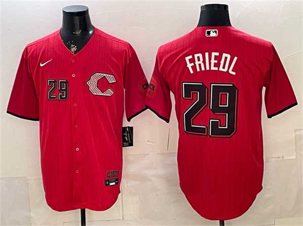 Men's Cincinnati Reds #29 TJ Friedl Red 2026 City Connect Stadium Stitched Jersey-0