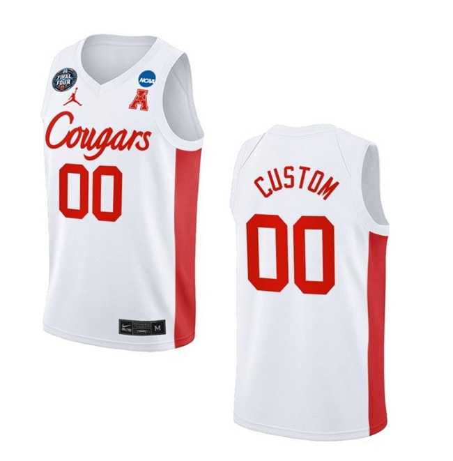 Men's Houston Cougars Active Player Custom White Final Four Classic Stitched Jersey-0