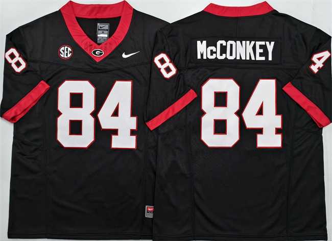 Men%27s Georgia Bulldogs #84 Ladd McConkey Black 2025 F.U.S.E. Stitched Jersey