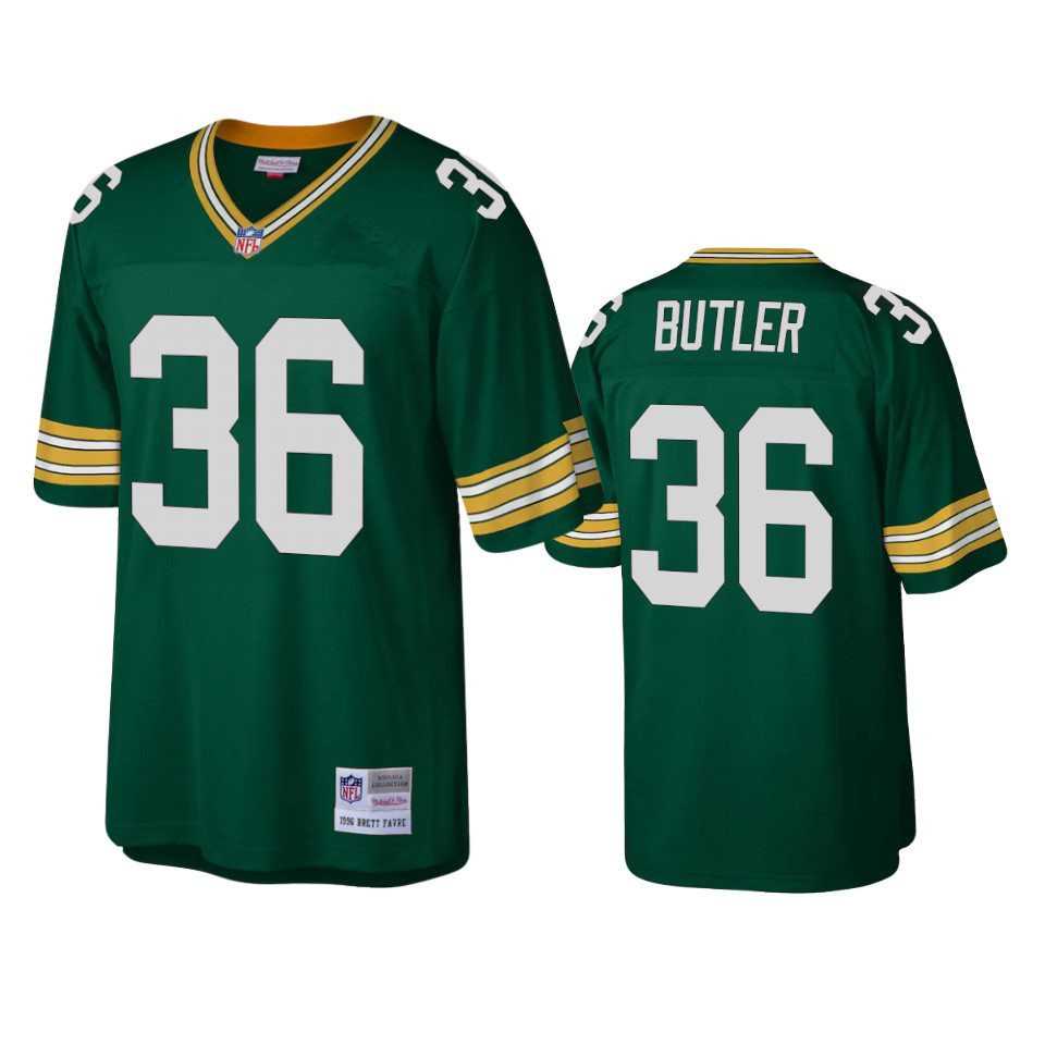 Men%27s Green Bay Packers #36 LeRoy Butler Mitchell & Ness 1996 Throwback Green Jersey Dzhi