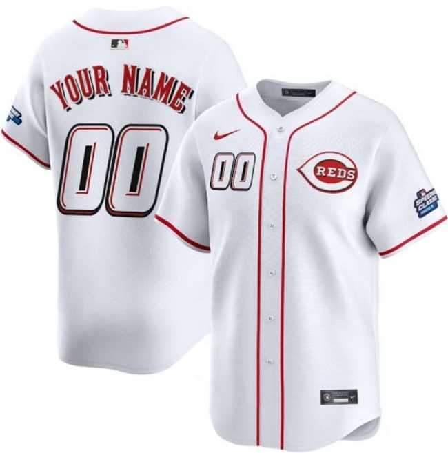 Men%27s Cincinnati Reds Active Player Custom White 2025 Speedway Classic Home Limited Stitched Baseball Jersey