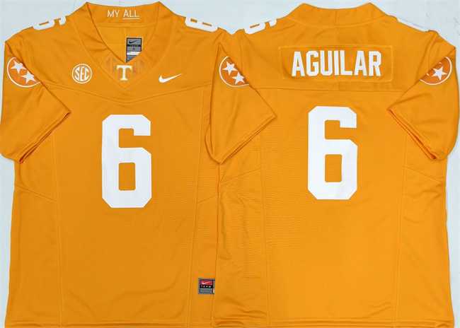 Men's Tennessee Volunteers #6 Joey Aguilar Orange 2025 F.U.S.E. Stitched Jersey-0