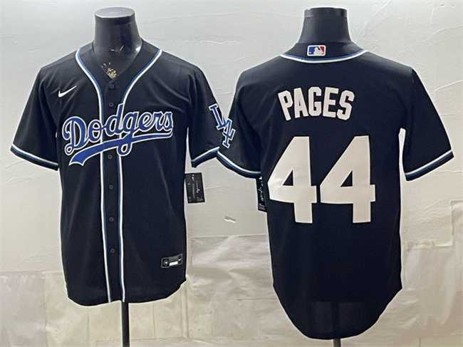 Men's Los Angeles Dodgers #44 Andy Pages Black Stitched Jersey-0
