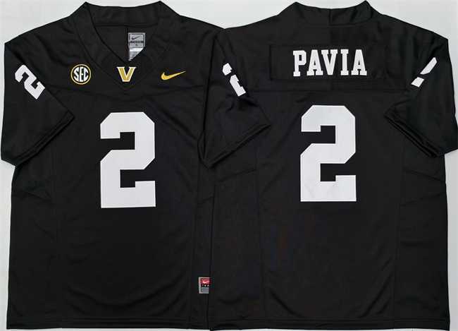 Men's Vanderbilt Commodores #2 Diego Pavia Black 2025 F.U.S.E. Vapor Limited Stitched Jersey-0