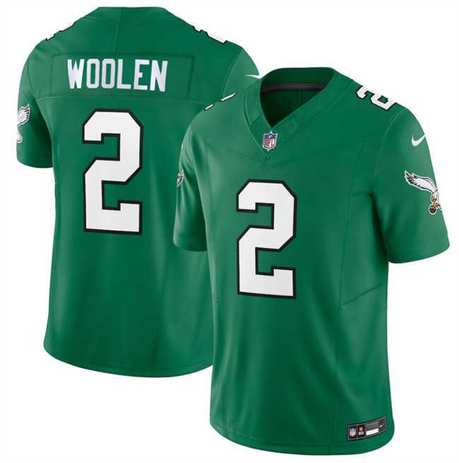 Men's Philadelphia Eagles #2 Tariq Woolen Kelly Green 2026 F.U.S.E. Vapor Untouchable Limited Throwback Stitched Jersey Dzhi-0