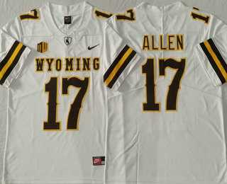 Men%27s Wyoming Cowboys #17 Josh Allen White Vapor Limited Stitched Nike Jersey