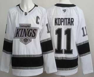 Men's Los Angeles Kings #11 Anze Kopitar White Authentic Jersey-0