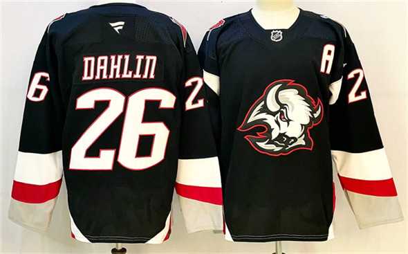 Men%27s Buffalo Sabres #26 Rasmus Dahlin Black 2024-25 Alternate With A Patch Stitched Jersey