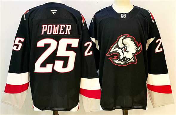 Men%27s Buffalo Sabres #25 Owen Power Black 2024-25 Alternate Stitched Hockey Jersey
