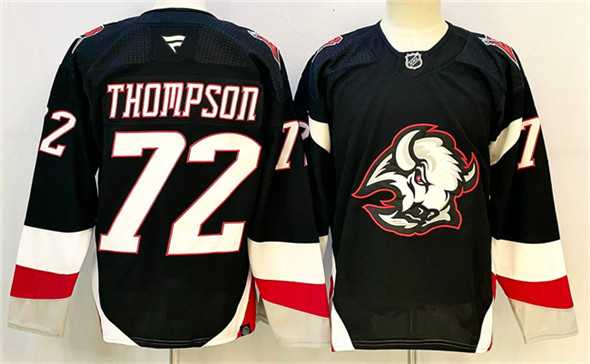 Men's Buffalo Sabres #72 Tage Thompson Black 2024-25 Alternate Stitched Hockey Jersey-0