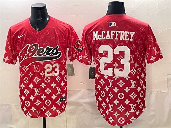 Men%27s San Francisco 49ers #23 Christian McCaffrey Red Limited Stitched Baseball Jersey