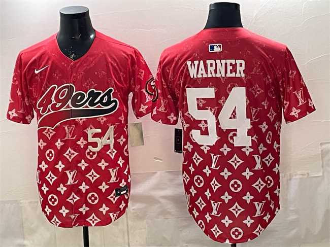 Men%27s San Francisco 49ers #54 Fred Warner Red Limited Stitched Baseball Jersey