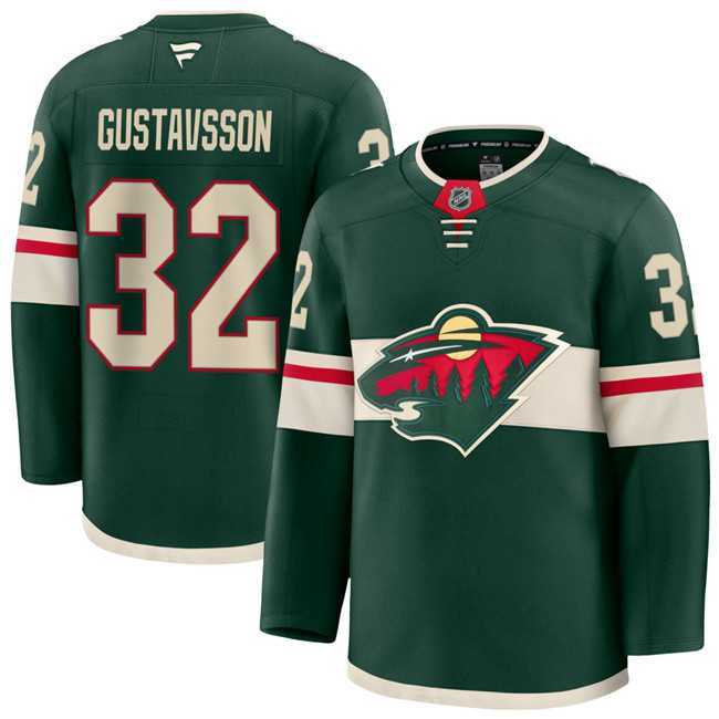 Men's Minnesota Wild #32 Filip Gustavsson Green Home Stitched Jersey Dzhi-0