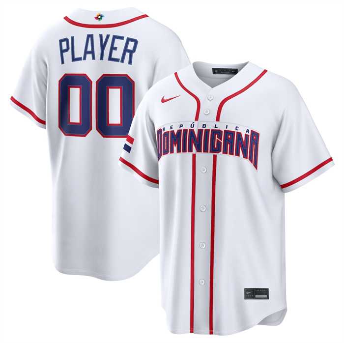 Men%27s Dominican Republic Baseball Active Player Custom White 2026 World Baseball Classic Home Stadium Stitched Jersey