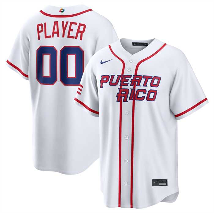 Men%27s Puerto Rico Baseball Active Player Custom White 2026 World Baseball Classic Home Stadium Stitched Jersey