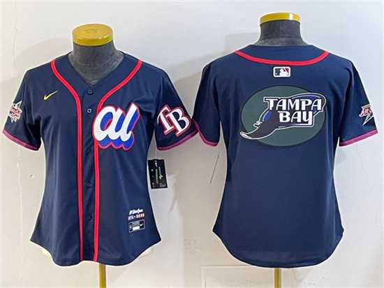 Youth American League Tampa Bay Rays Team Big Logo Navy 2025 All-Star Edition Limited Stitched Jersey-0