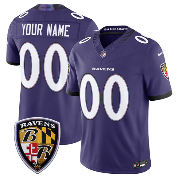 Men's Baltimore Ravens Active Player Custom Purple 2026 F.U.S.E Vapor Limited Football Stitched Jersey-0