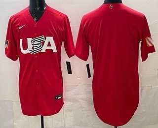 Men's USA Blank Red 2026 World Baseball Classic Cool Base Jersey-0
