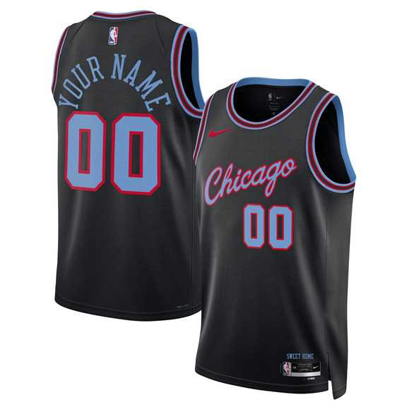 Men's Chicago Bulls Active Player Custom Black 2025-26 City Edition Swingman Stitched Basketball Jersey-0