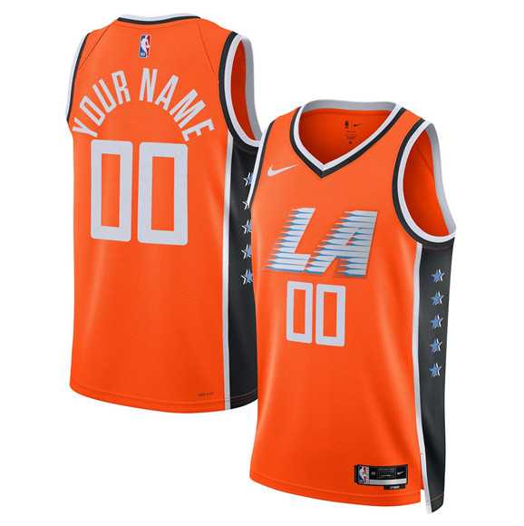 Men%27s Los Angeles Clippers Active Player Custom Orange 2025-26 City Edition Swingman Stitched Jersey