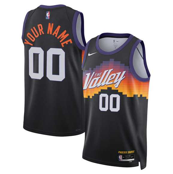 Men's Phoenix Suns Active Player Custom Black 2025-26 City Edition Stitched Basketball Jersey-0