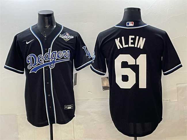Men%27s Los Angeles Dodgers #61 Will Klein Black Fashion 2025 World Series Cool Base Stitched Jersey
